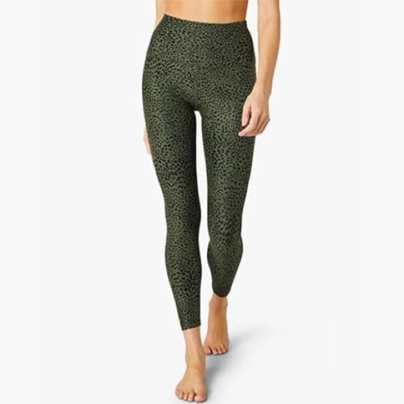 Beyond Yoga Printed Spacedye High Waisted Midi Legging in Eden Green Cheetah XS - Picture 11 of 14